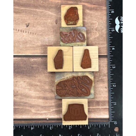 LOT OF 6 HERO ARTS HOLIDAY THEMED WOOD MOUNTED RUBBER STAMPS SANTA NOEL GIFT - Picture 6 of 6